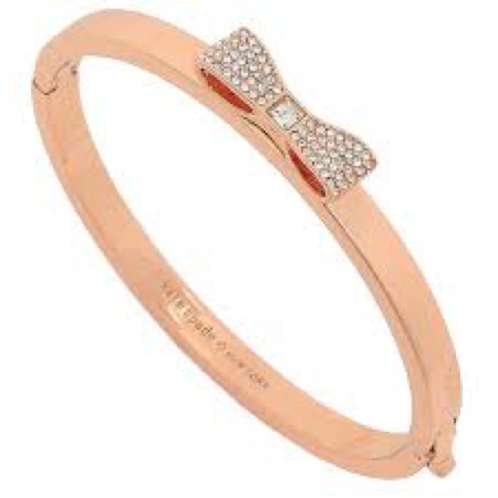 Kate Spade Rose Gold Pave Bow Bangle Bracelet